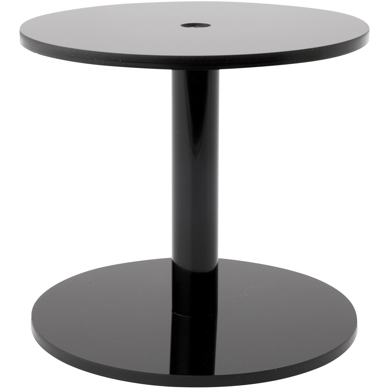 Plymor Black Acrylic Round Barbell Pedestal Display Riser 4.25 inches (Height) x 4.5 inches (Depth) (3/16 inches thick)